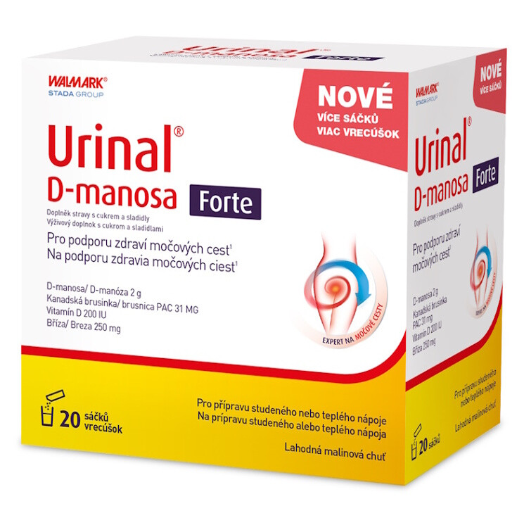 URINAL D-manosa forte 20 sáčků, poškozený obal