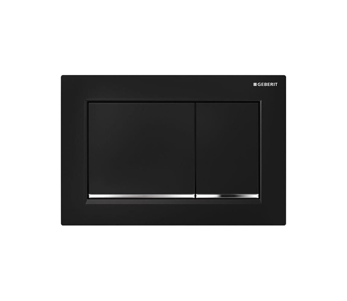 Geberit 115.080.KM.1 - Splachovací tlačítko Omega30 21,2x14,2 cm černá/l. chrom 115.080.KM.1