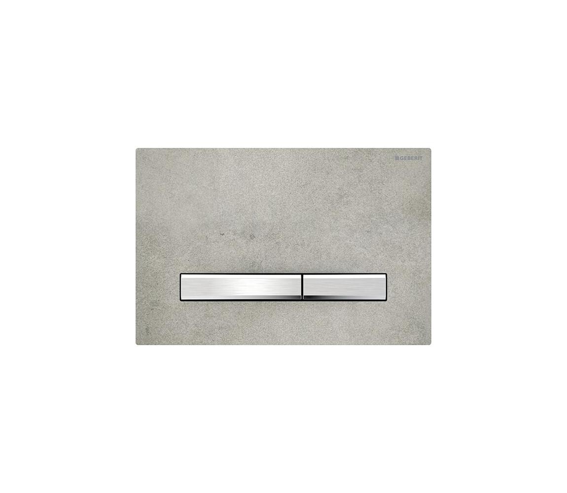Geberit 115.788.JV.2-Splach. tlačítko 50 24,6x16,4 cm dekor betonu/m. chrom 115.788.JV.2