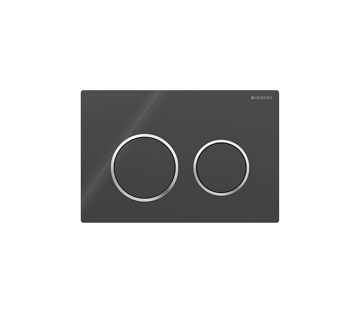 Geberit 115.085.KM.1 - Splachovací tlačítko Omega20 21,2x14,2 cm černá/l. chrom 115.085.KM.1