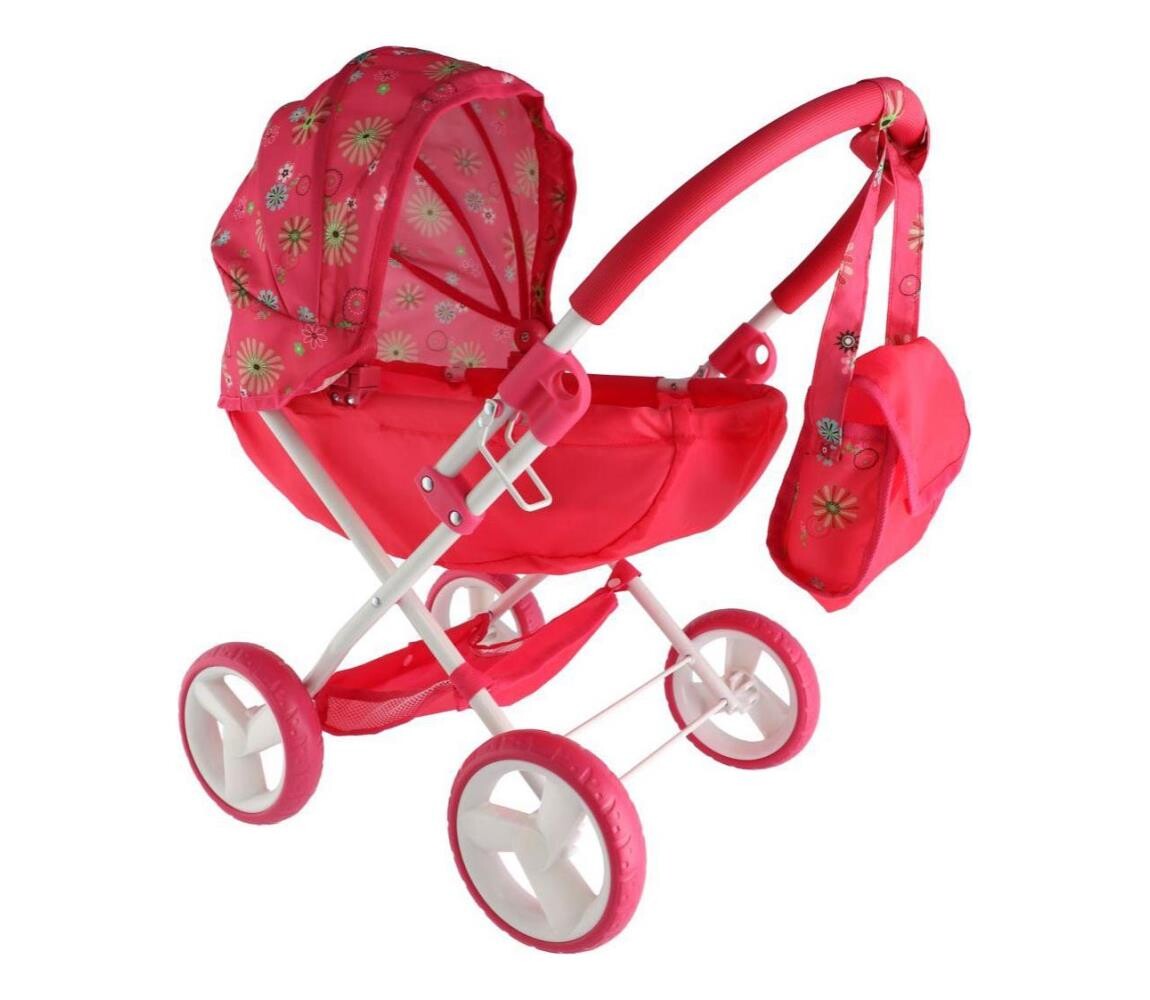 Teddies Kočárek pro panenky červená 00160018