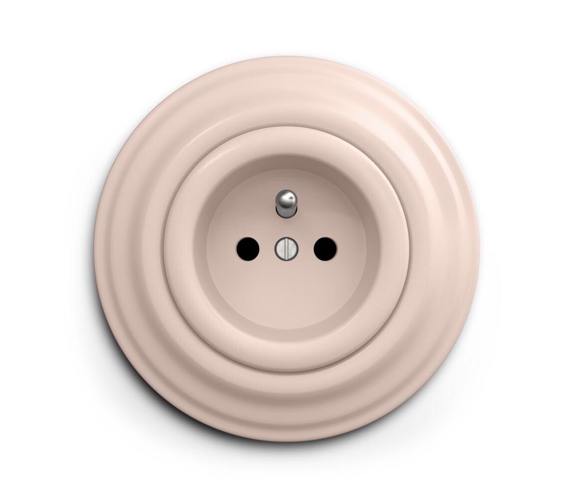 lap - Retro zásuvka domovní s rámečkem 230V starorůžová KA0119+KA0118