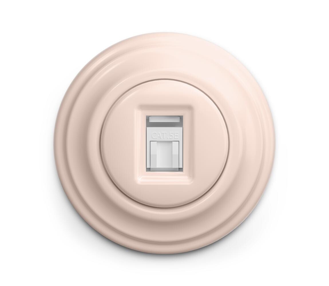 lap - Retro datová zásuvka s rámečkem starorůžová KA0119+KA0124