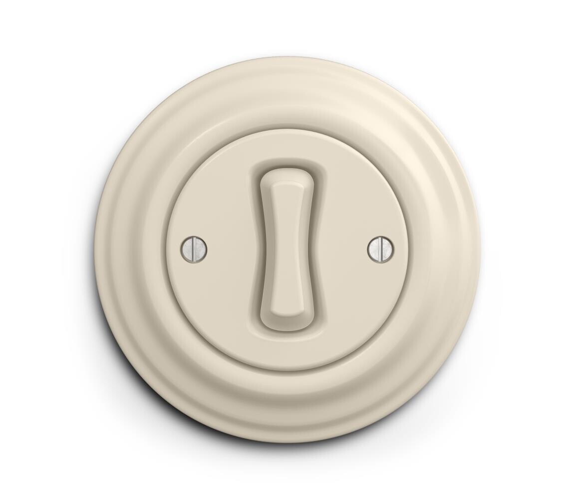 lap - Retro jednopólový vypínač s rámečkem č. 1 béžová KA0134+KA0128