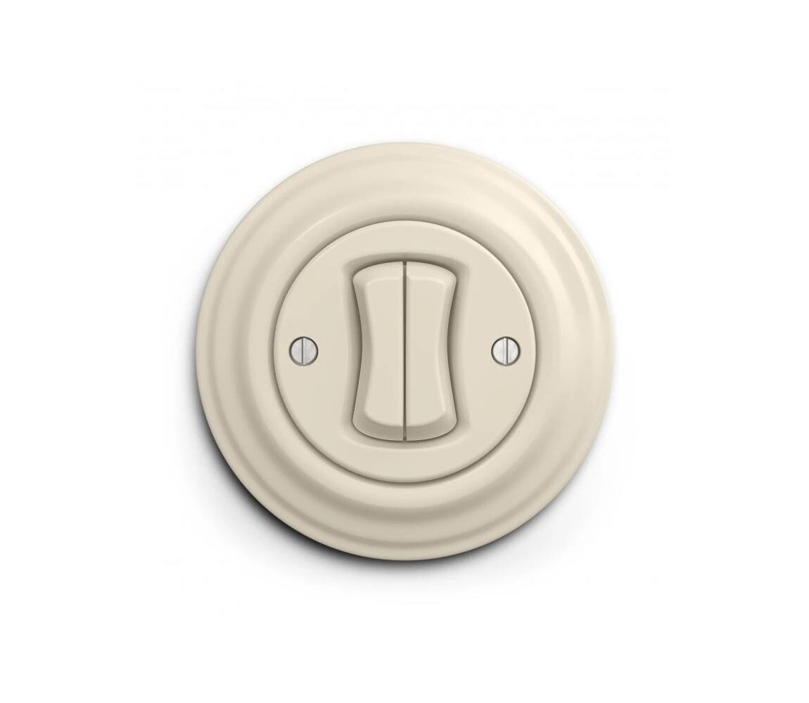 lap - Retro dvojité tlačítko s rámečkem béžová KA0134+KA0142