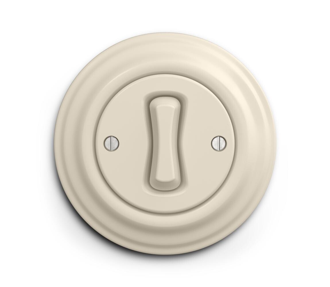 lap - Retro schodišťový vypínač s rámečkem č. 6 béžová KA0134+KA0130