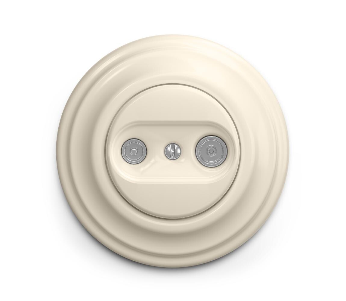 lap - Retro účastnická zásuvka TV+R (koncová) s rámečkem béžová KA0134+KA0137