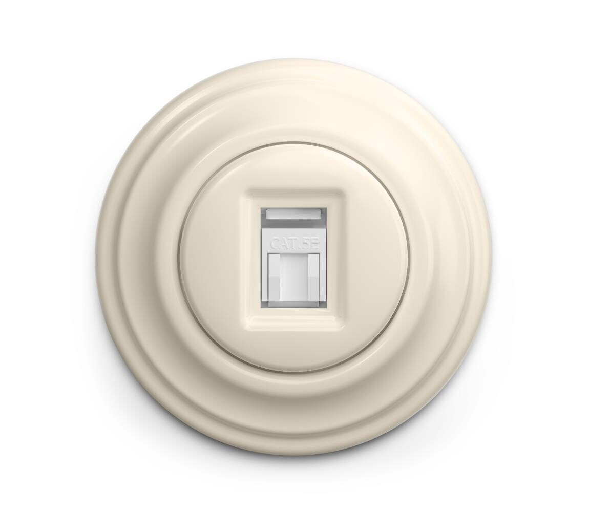 lap - Retro datová zásuvka s rámečkem béžová KA0134+KA0139