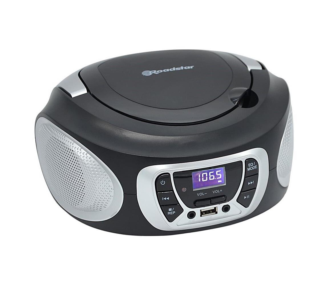 Roadstar CDR-365U/SL - Rádio s FM/PLL a USB 32W/230V/4xLR14 černá/stříbrná CDR-365U/SL