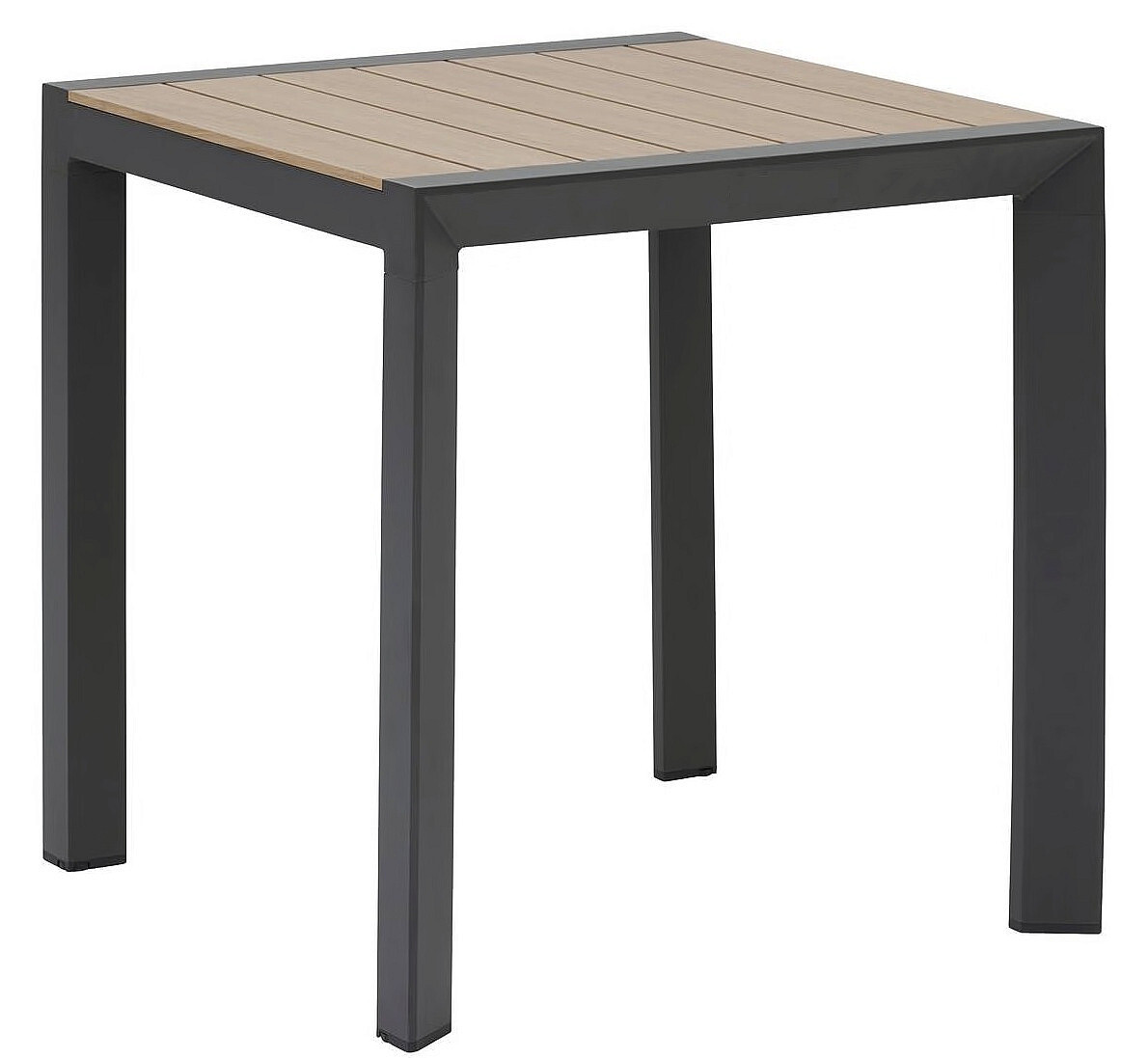 Hliníkový stolek VANCOUVER 70x70 cm (antracit/efekt dřeva)