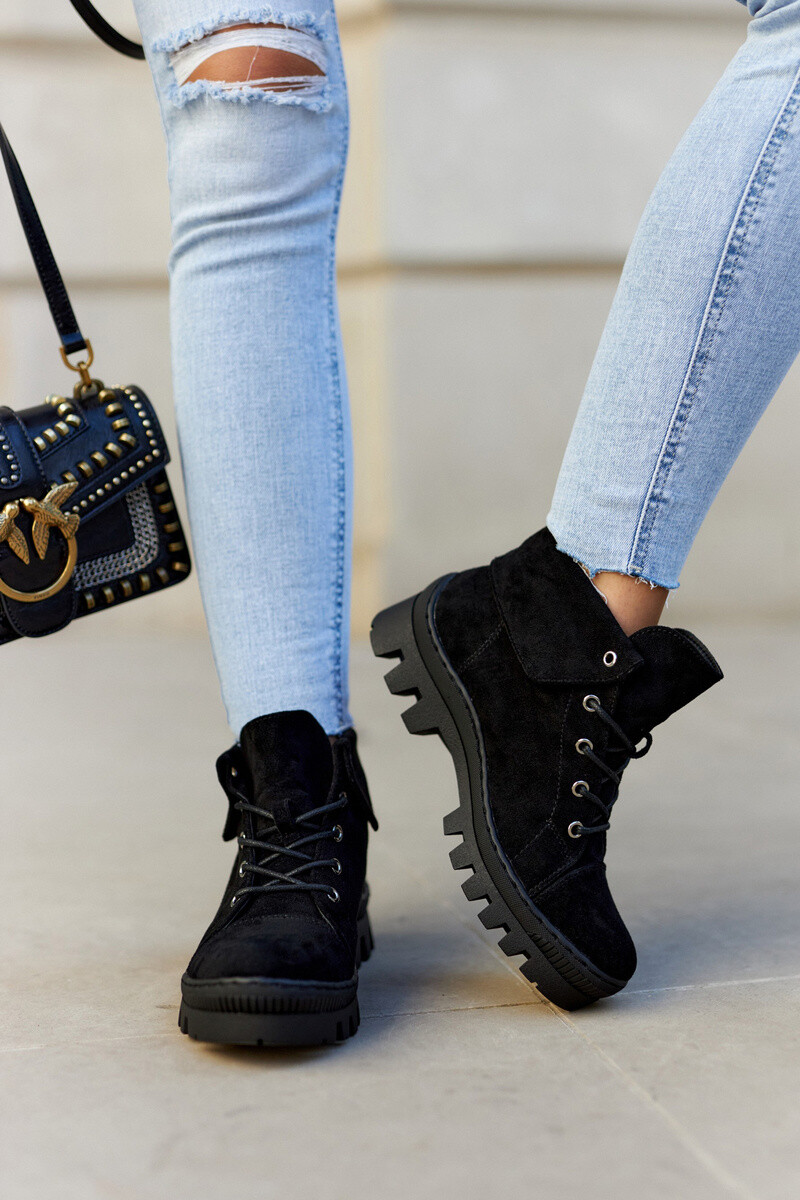 S. BARSKI semišové trappery černé