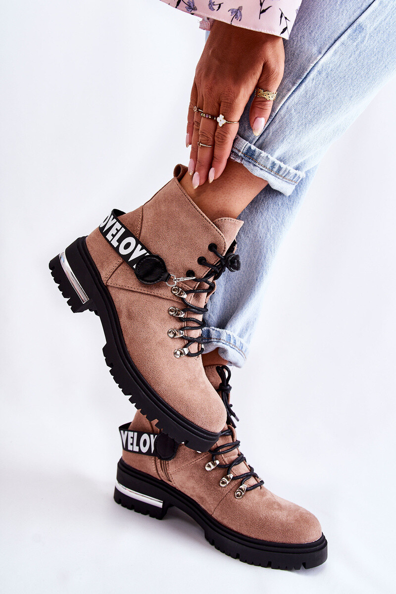 Hnědé semišové kotníkové boty Aurelio