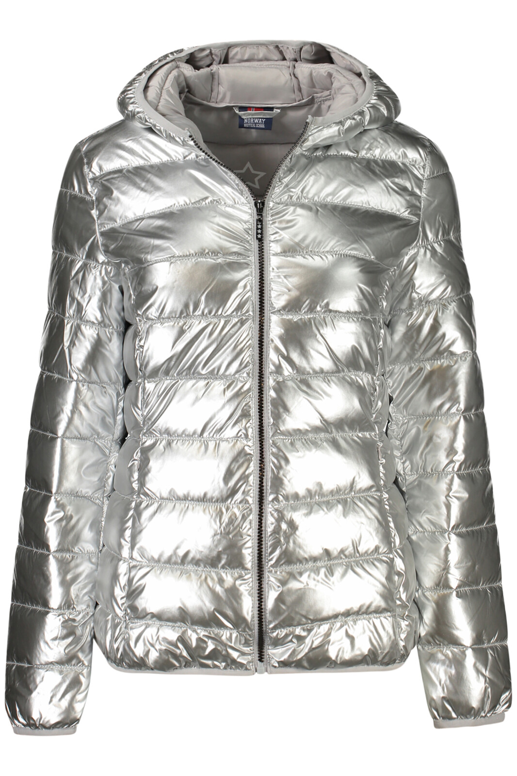 Dámská stříbrná prošívaná zimní bunda