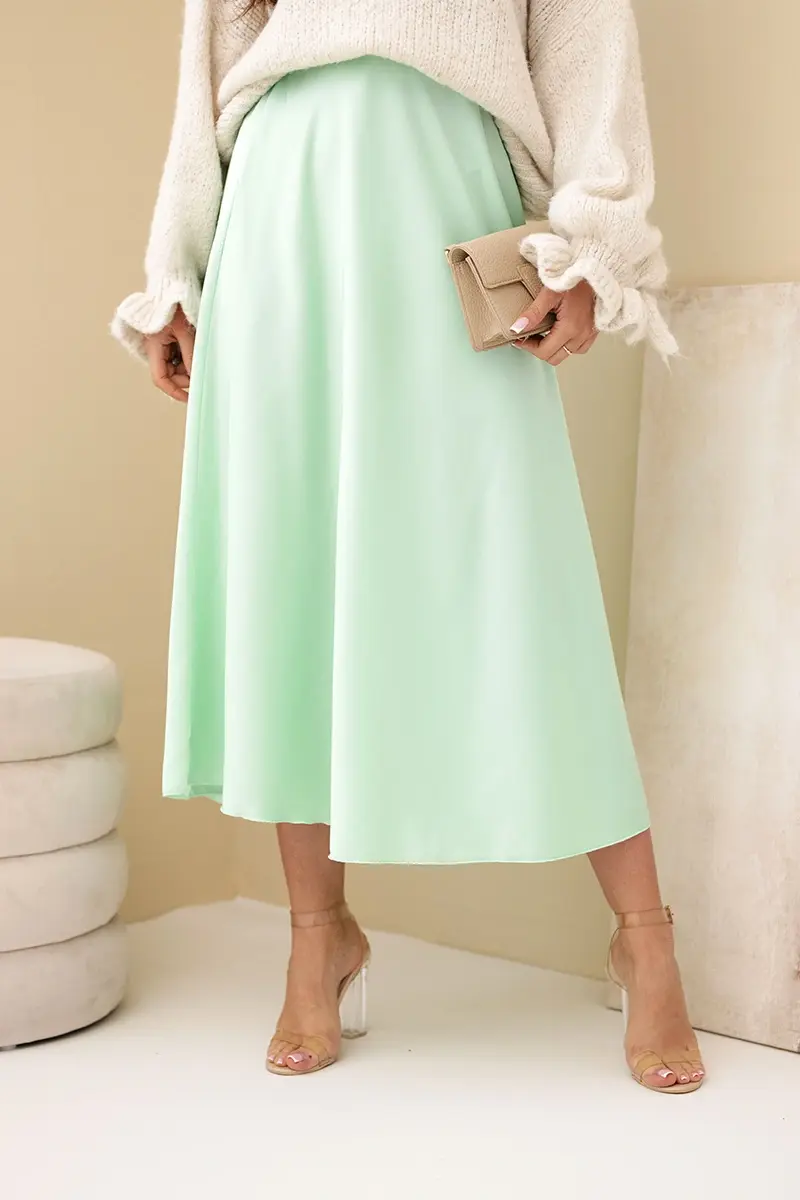Kesi Włoski dámská viskózová midi sukně mint