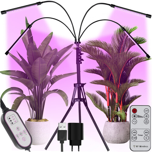 LED lampa pro růst rostlin Quattro – s časovačem a dálkovým ovládáním