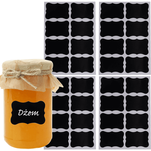 Samolepicí etikety 5 x 3,5 cm - černé - 24 ks