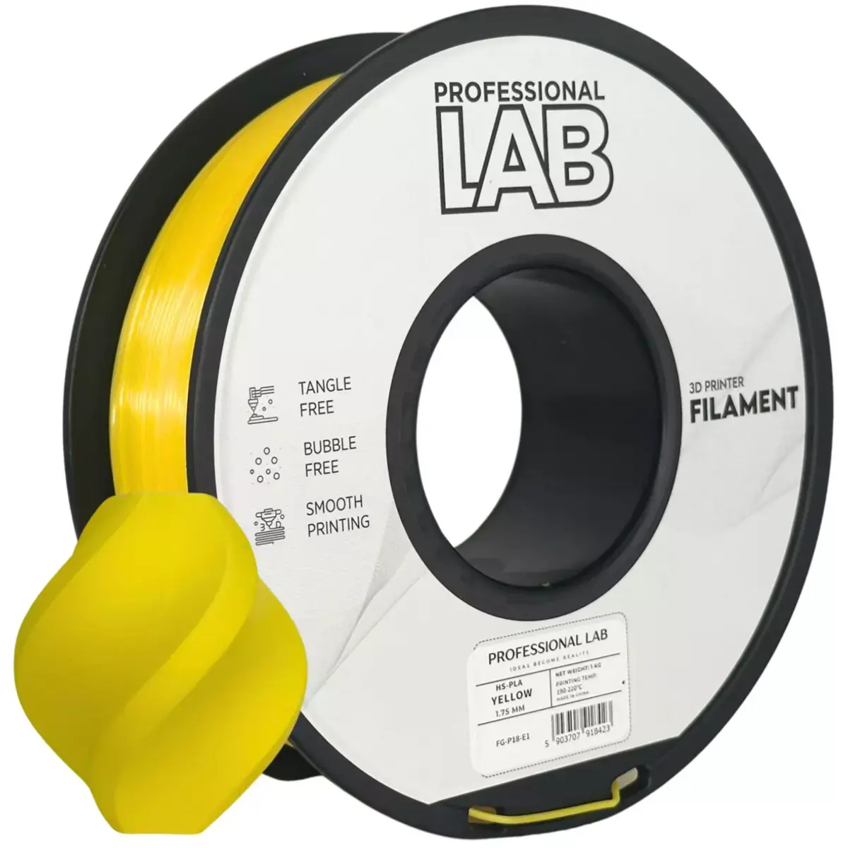 Tonery Náplně PLA HS filament Professional Lab - 1 kg žlutá