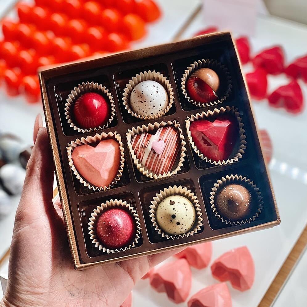 Chocolenka Valentýnská dárková krabička pralinek - 9 ks