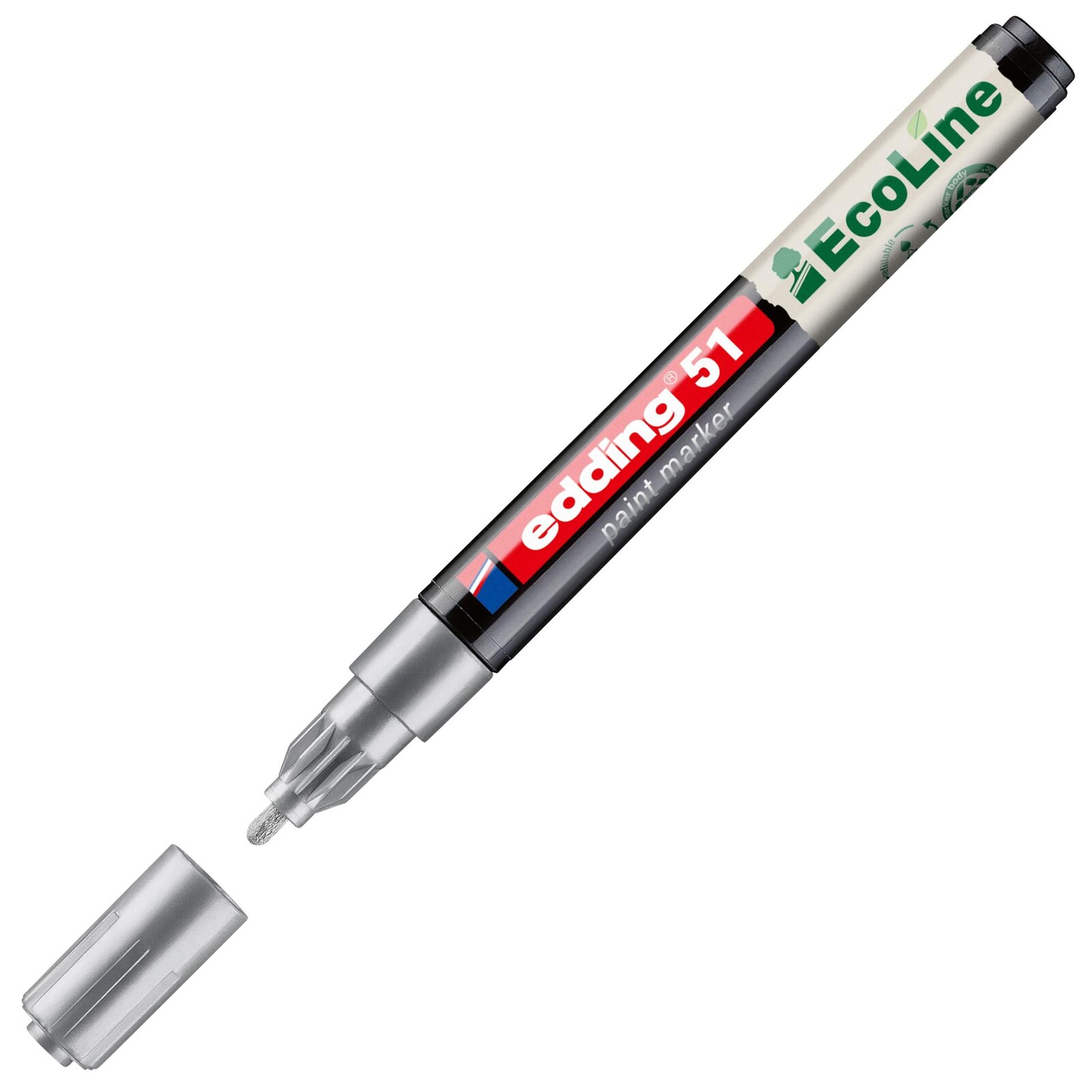 Lakový popisovač Edding EcoLine 51 -  stříbrný