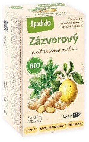 Aphoteke Čaj Zázvorový s citronem a mátou BIO 30 g