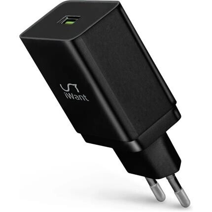 iWant USB síťová nabíječka s rychlo-nabíjením 18W černá