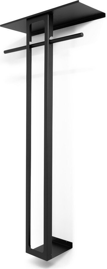 Černý ocelový nástěnný věšák s poličkou 70 cm Luno Large – Spinder Design