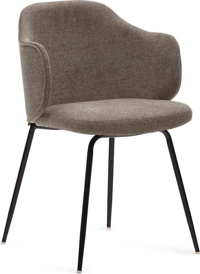 Hnědá čalouněná jídelní křesla v sadě 2 ks Yunia – Kave Home