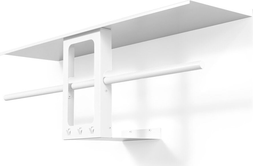 Bílý ocelový nástěnný věšák s poličkou 100 cm Luno Small – Spinder Design