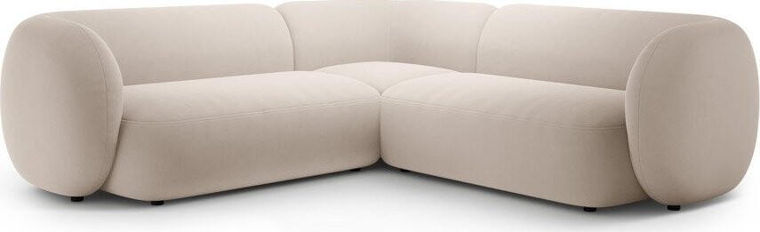 Béžová sametová rohová pohovka Kate – Micadoni