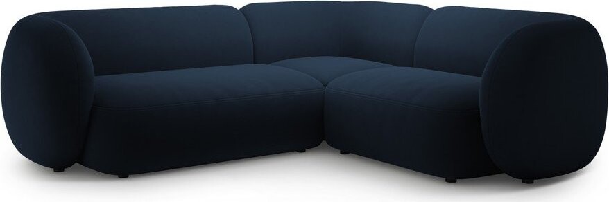Modrá sametová rohová pohovka (pravý roh/do L) Kate – Micadoni