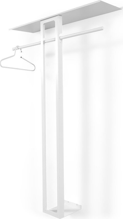 Bílý ocelový nástěnný věšák s poličkou 100 cm Luno Large – Spinder Design