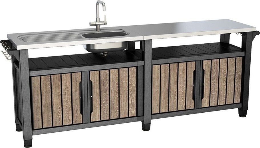 Plastový odkládací grilovací stolek 237x52 cm Unity Chef – Keter