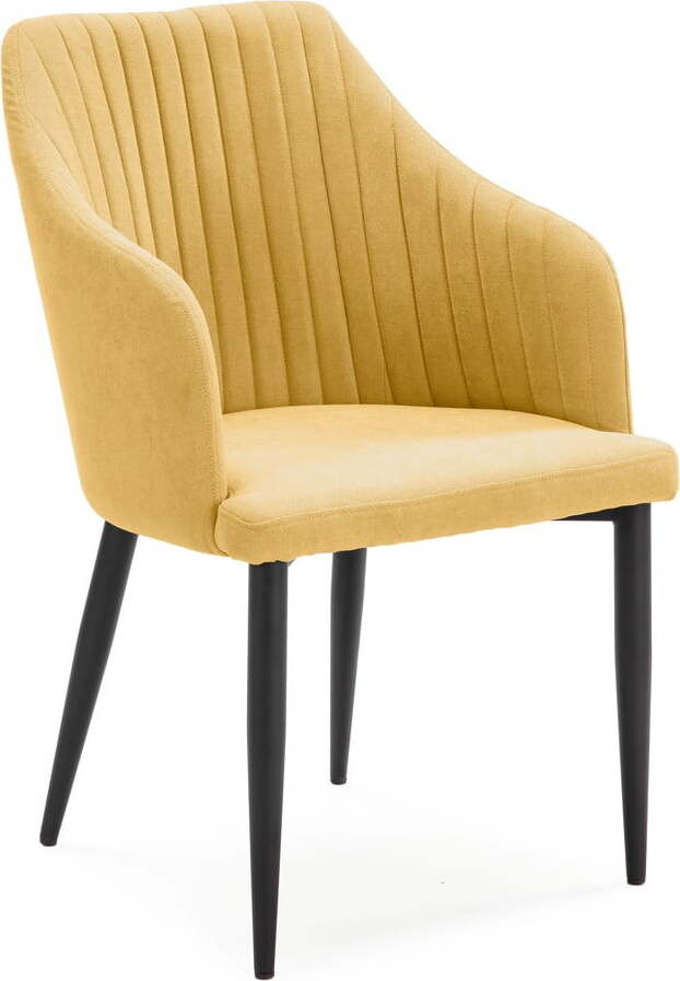 Žlutá čalouněná jídelní křesla v sadě 2 ks Nadi – Marckeric