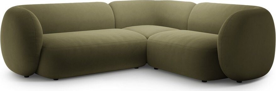 Zelená sametová rohová pohovka (pravý roh/do L) Kate – Micadoni