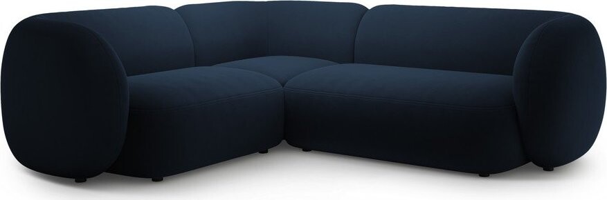 Modrá sametová rohová pohovka (levý roh/do L) Kate – Micadoni