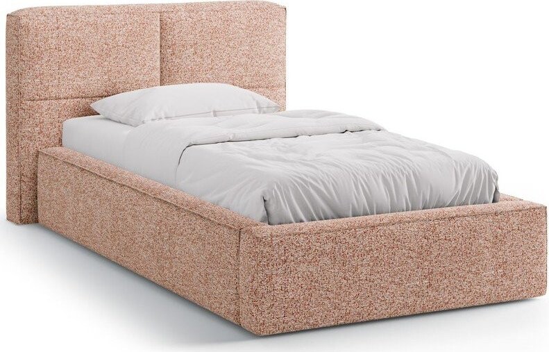 Zelenomodrá čalouněná jednolůžková postel s úložným prostorem s roštem 90x200 cm Darren – Micadoni