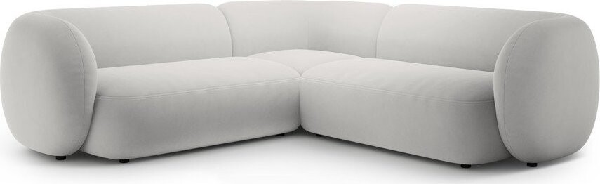 Světle šedá sametová rohová pohovka Kate – Micadoni