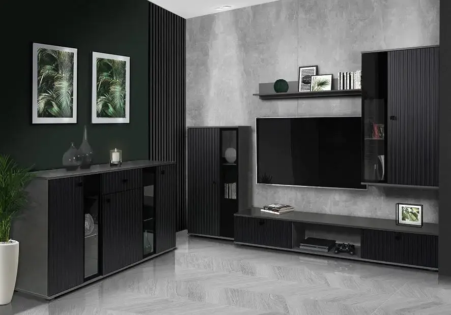 Casarredo Obývací stěna SALSA - černá/matera