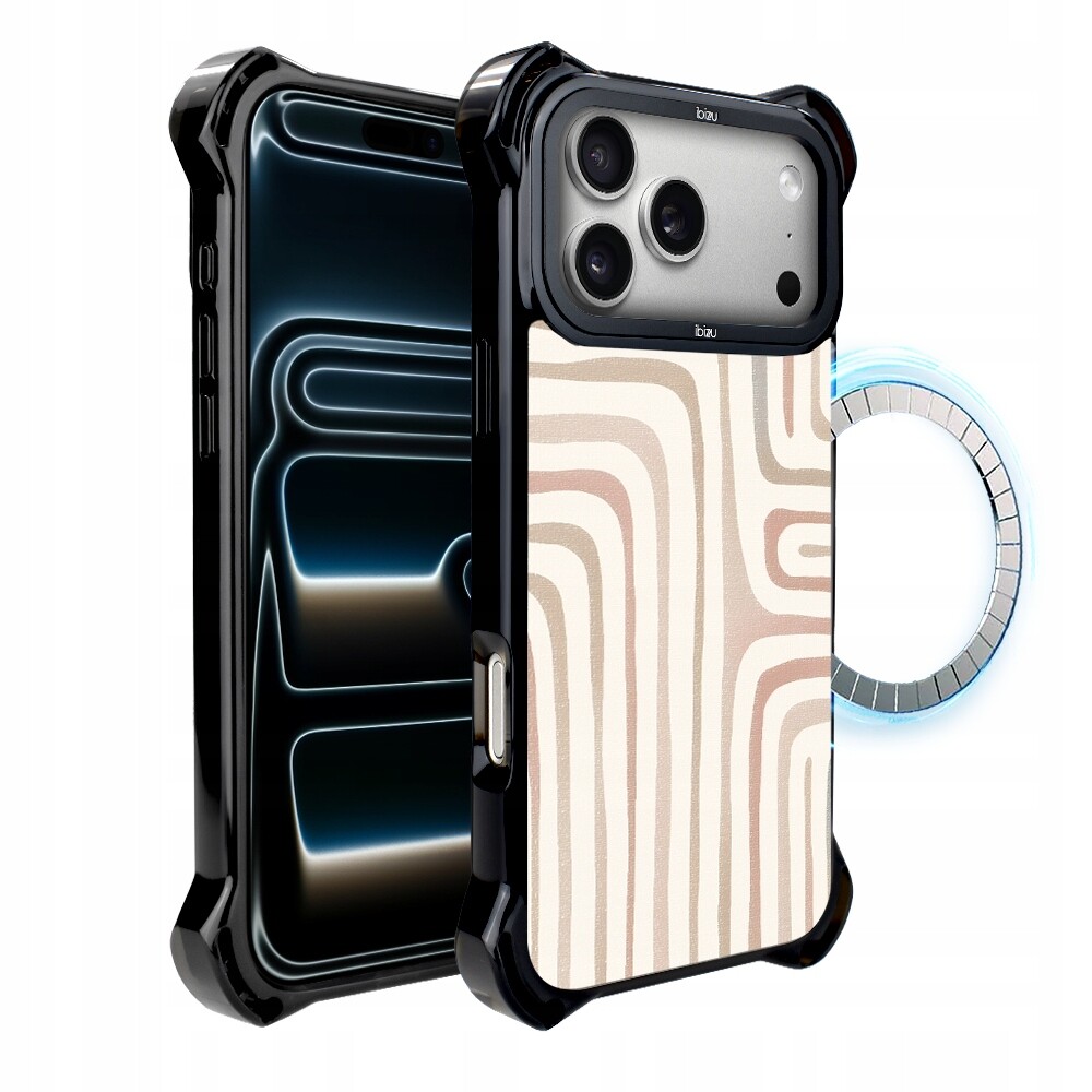 Pouzdro pro iPhone 17 Pro Ibizu DropGuard Ultra s MagSafe, geometrické linie