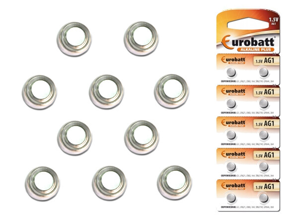 10x Alkalická Lithiová Baterie AG1 LR621 SR60 D364