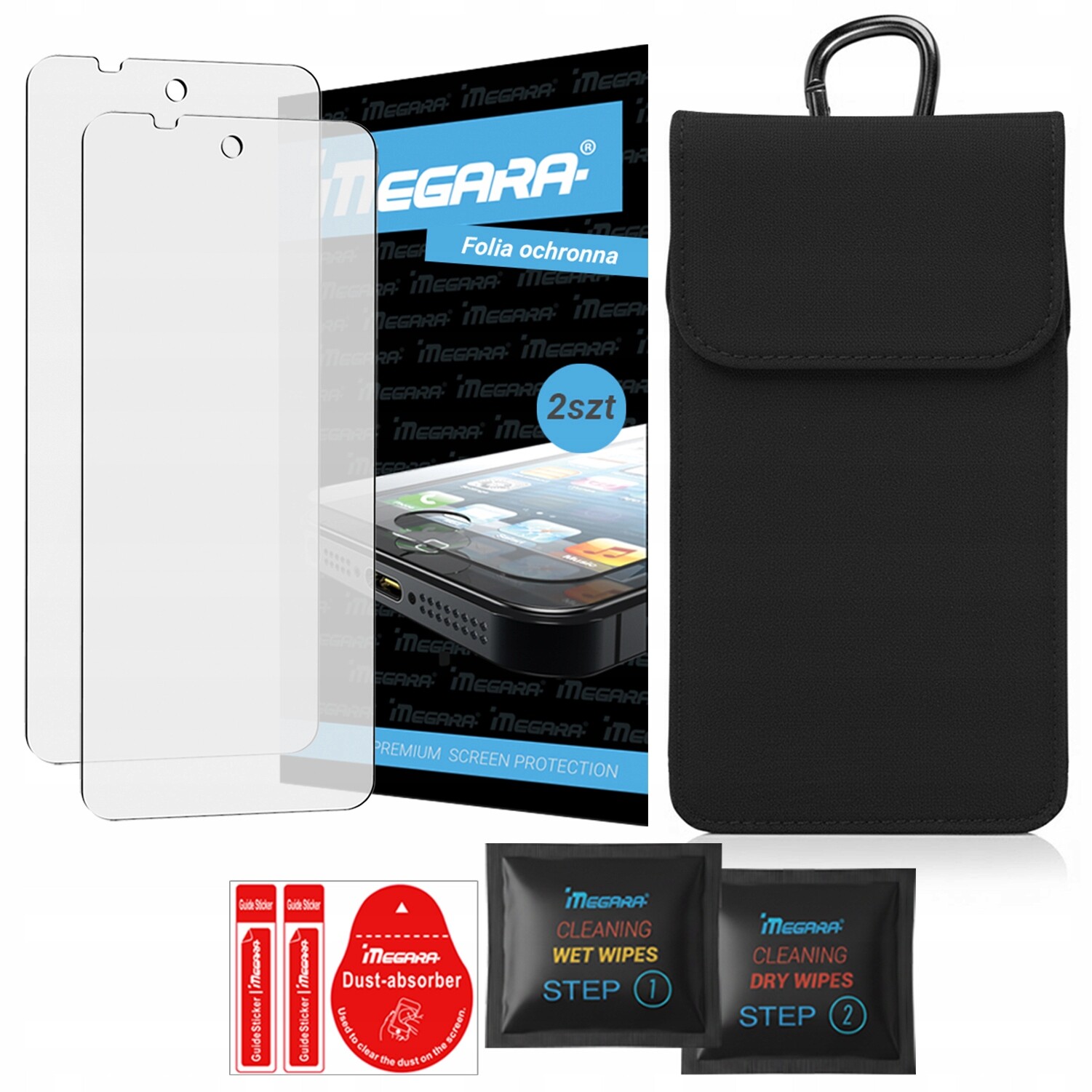 2x Fólie pro RugOne Xever 7 Series Pro ochranná Pouzdro pouzdro s karabinou