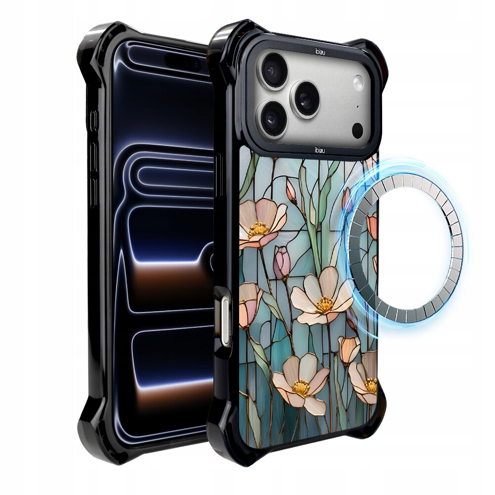 Pouzdro pro iPhone 17 Pro Ibizu DropGuard Ultra s MagSafe, Šepot květin