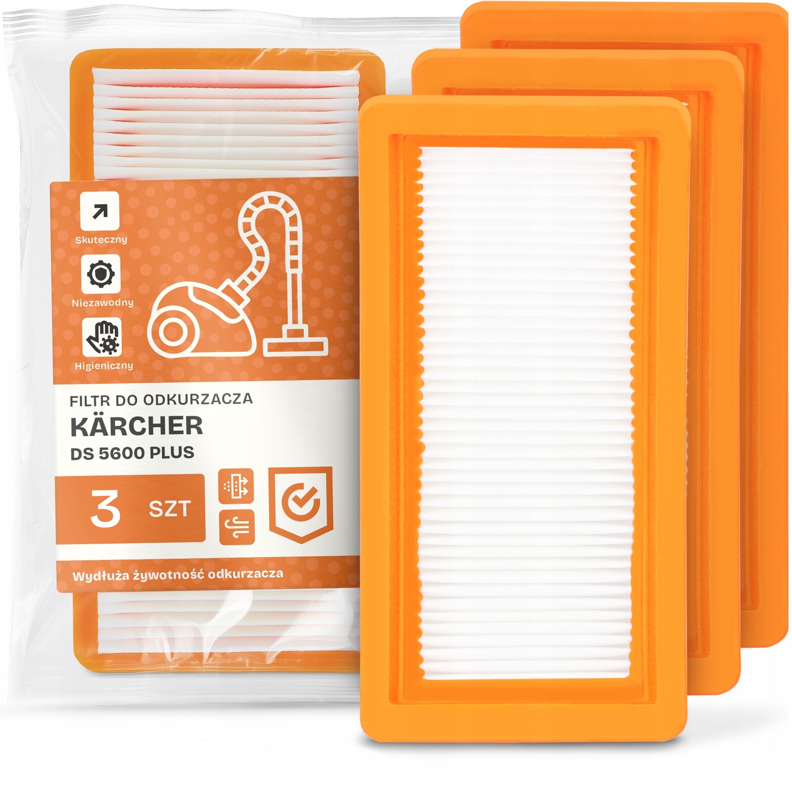 3x Filtr Do Vysavače Kärcher Ds 5600 Plus Vzduchu Omyvatelný Odolný Em-w