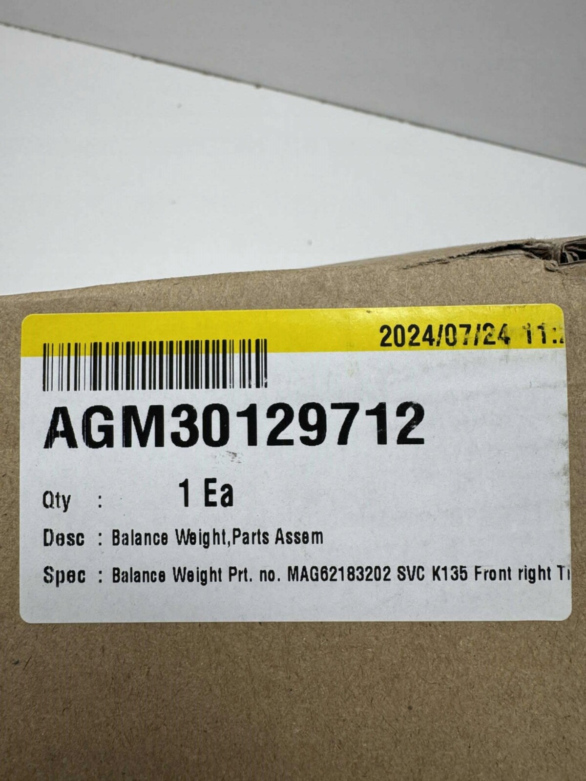 Přední protizávaží pro pračku Lg AGM30129712