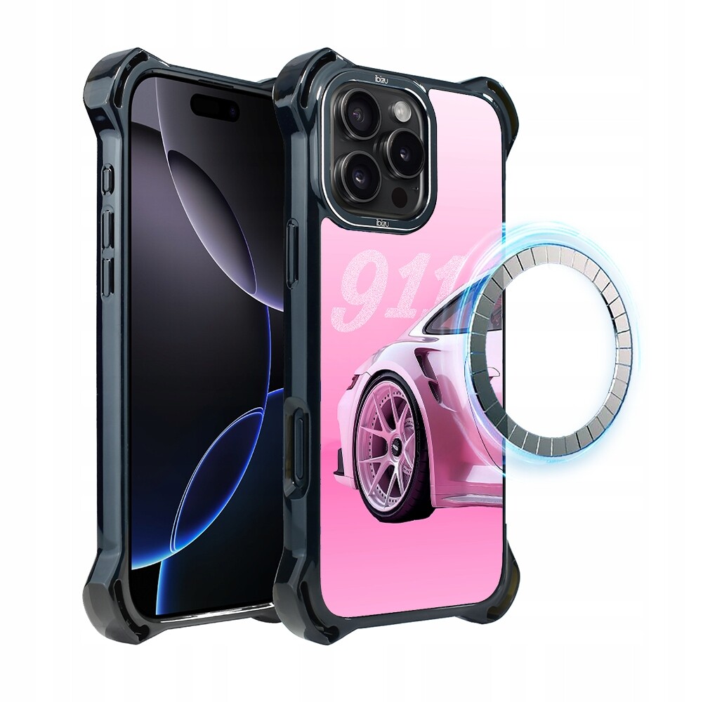 Pouzdro pro iPhone 16 Pro Ibizu DropGuard Ultra s MagSafe, 911, růžové