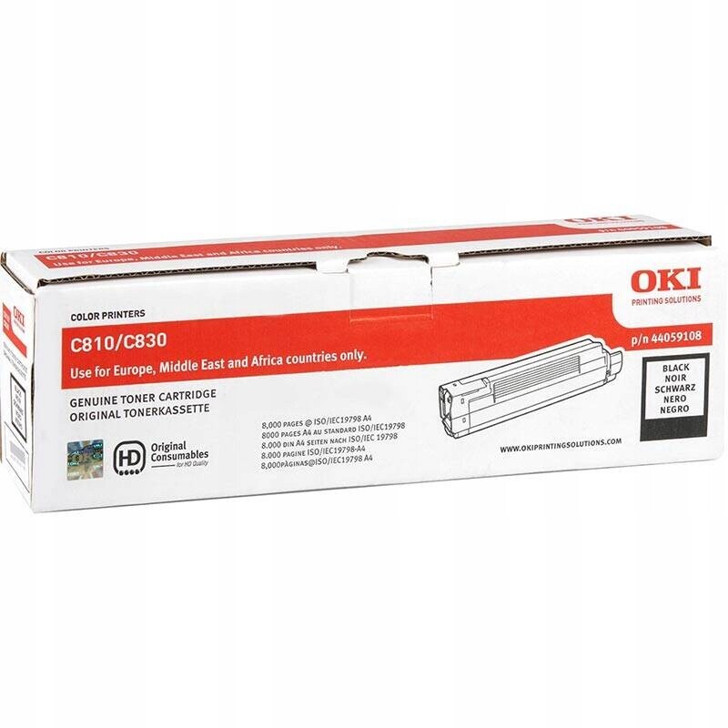 Toner Oki C810 44059108 8 tisíc Černý Originál C810N C830 C830DN