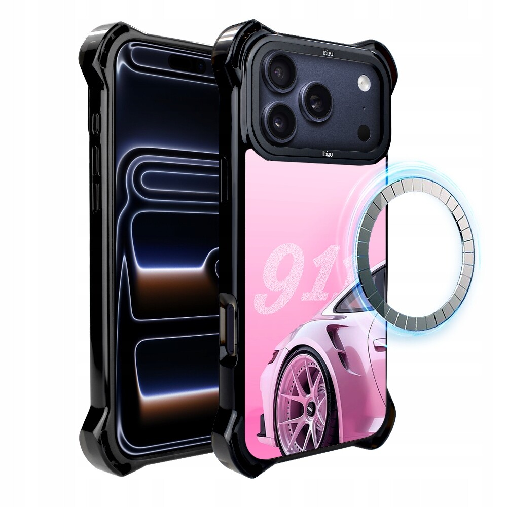 Pouzdro pro iPhone 17 Pro Ibizu DropGuard Ultra s MagSafe, 911, růžové