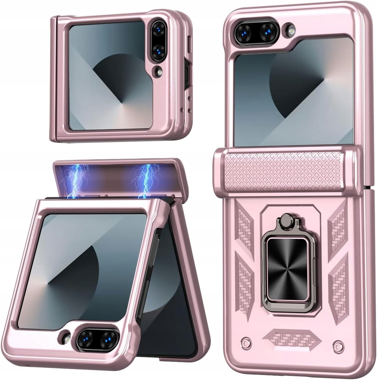 Lanhiem pouzdro pro Samsung Galaxy Z Flip 6 Flip7 fe ochrana pantu růžová