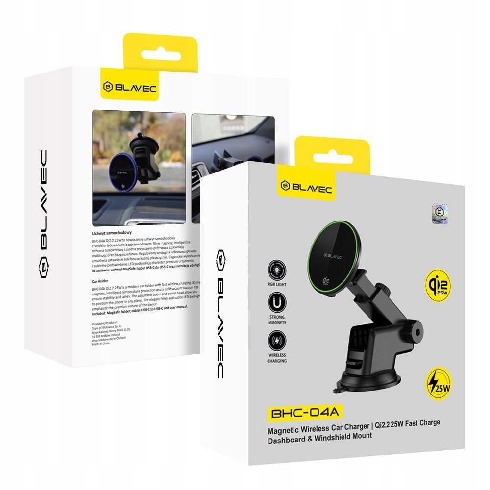 Držák telefonu do auta s indukčním nabíjením Qi2.2 25W na kokpit