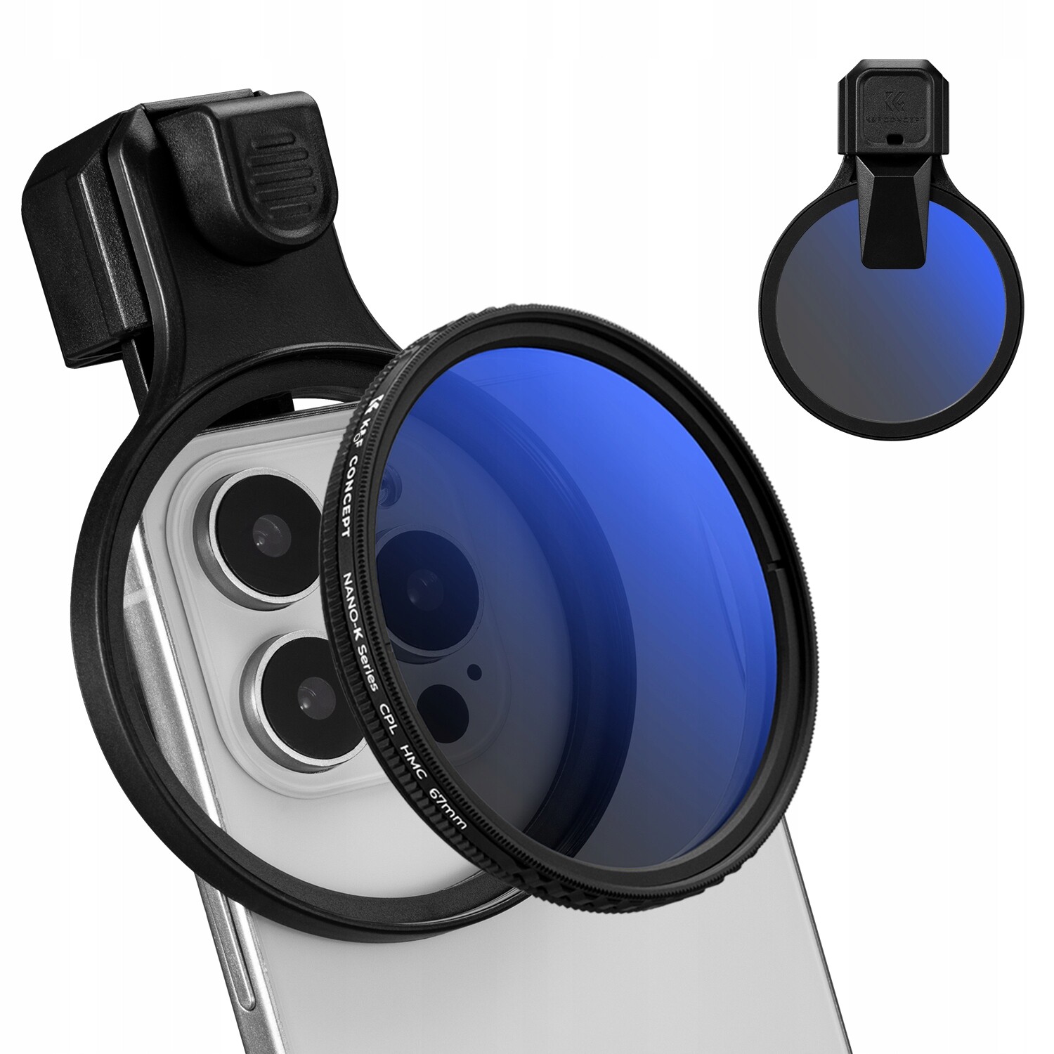 Objektiv Čočka Polarizační filtr Cpl pro telefon Smartphone 67 mm Klips